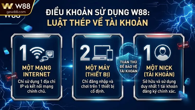 Điều Khoản Sử Dụng W88 Luật Thép Về Tài Khoản