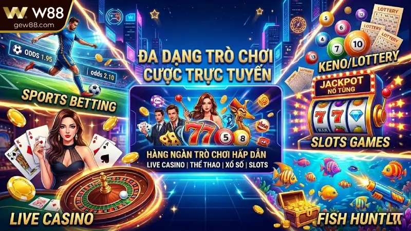W88 Đa Dạng Trò Chơi Cược Trực Truyến